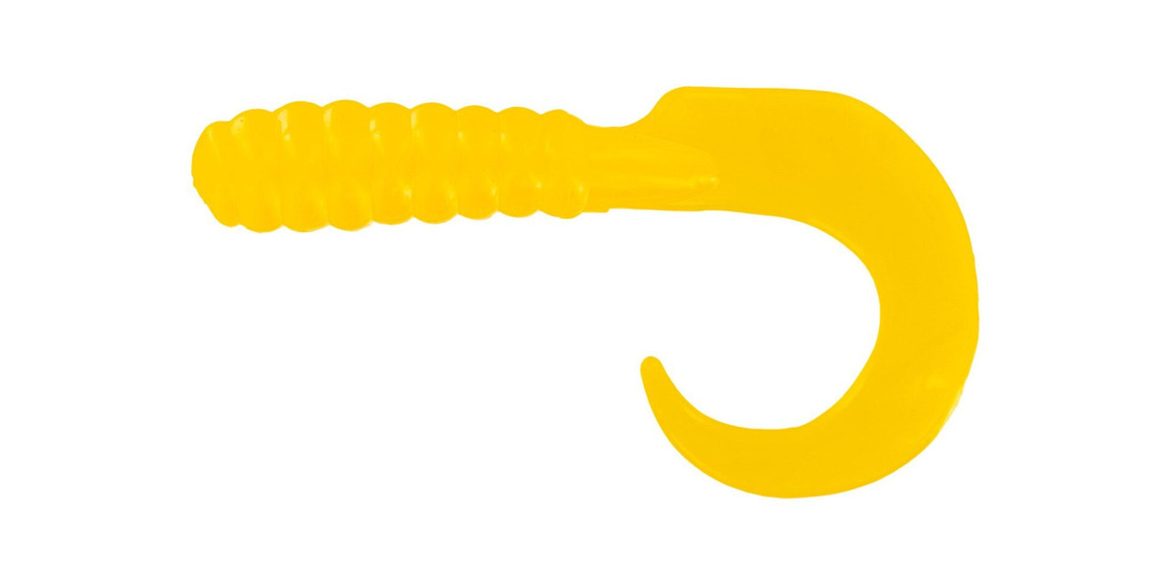 Big Bite Baits 4" Curl Tail Grub Yellow 10 Pack