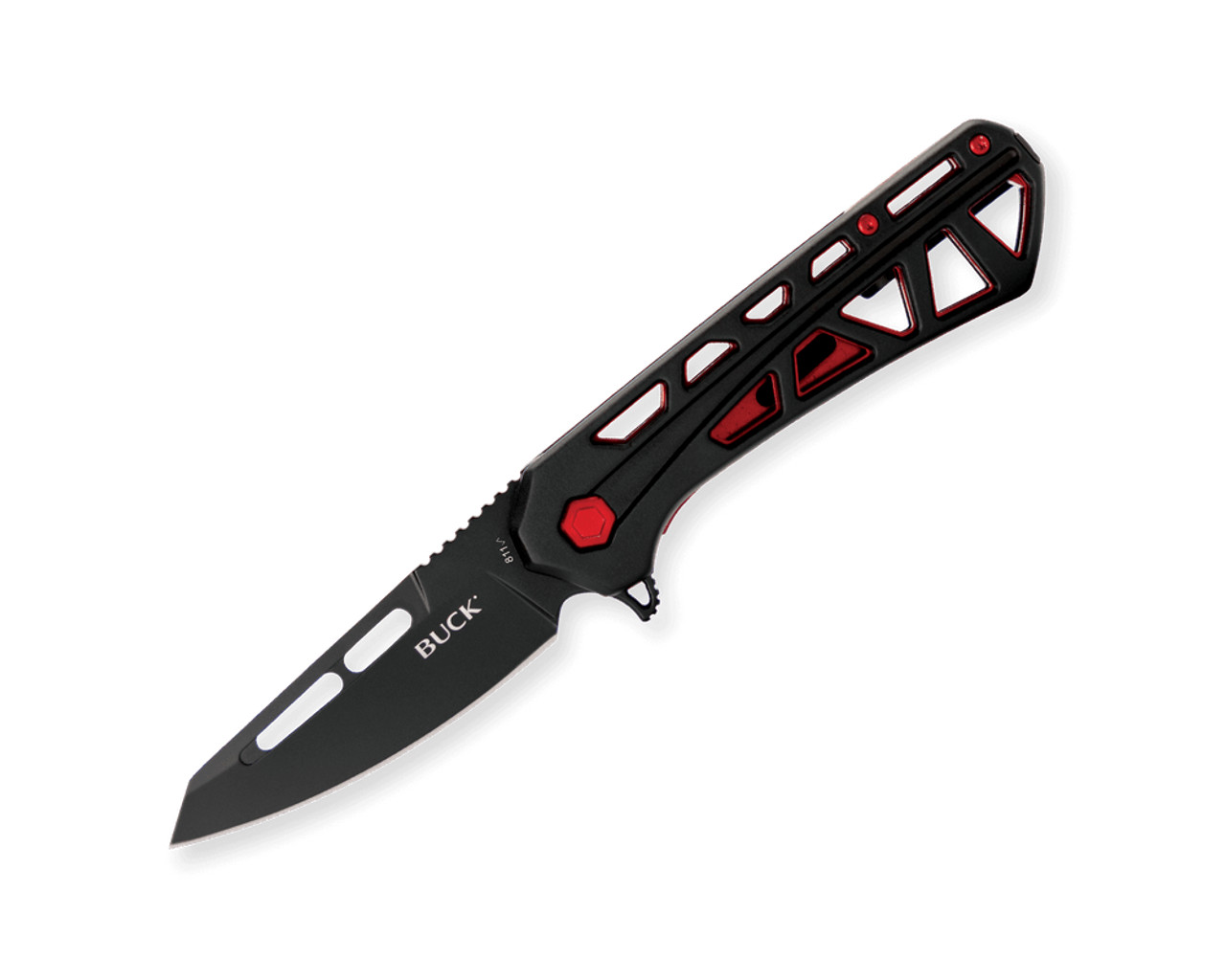 Buck 811 Trace Ops Folding Knife, Black/Red