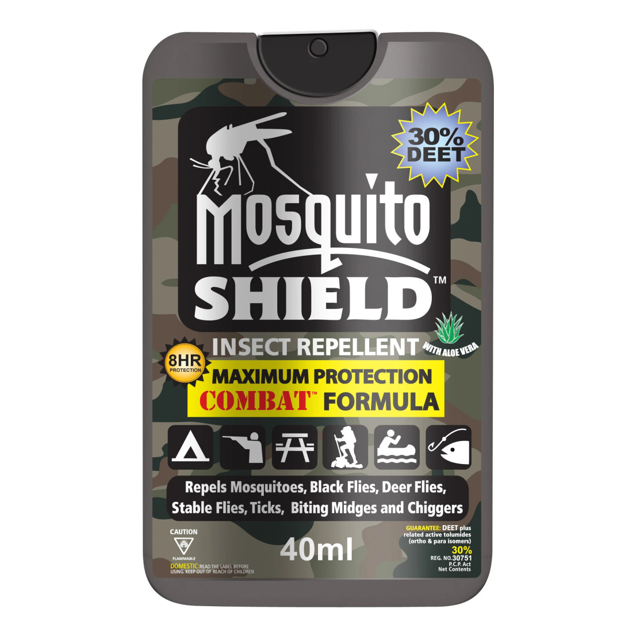 Mosquito Shield Combat Formula Insect Repellent, 30% DEET, 40ml Wallet Size Pump Spray