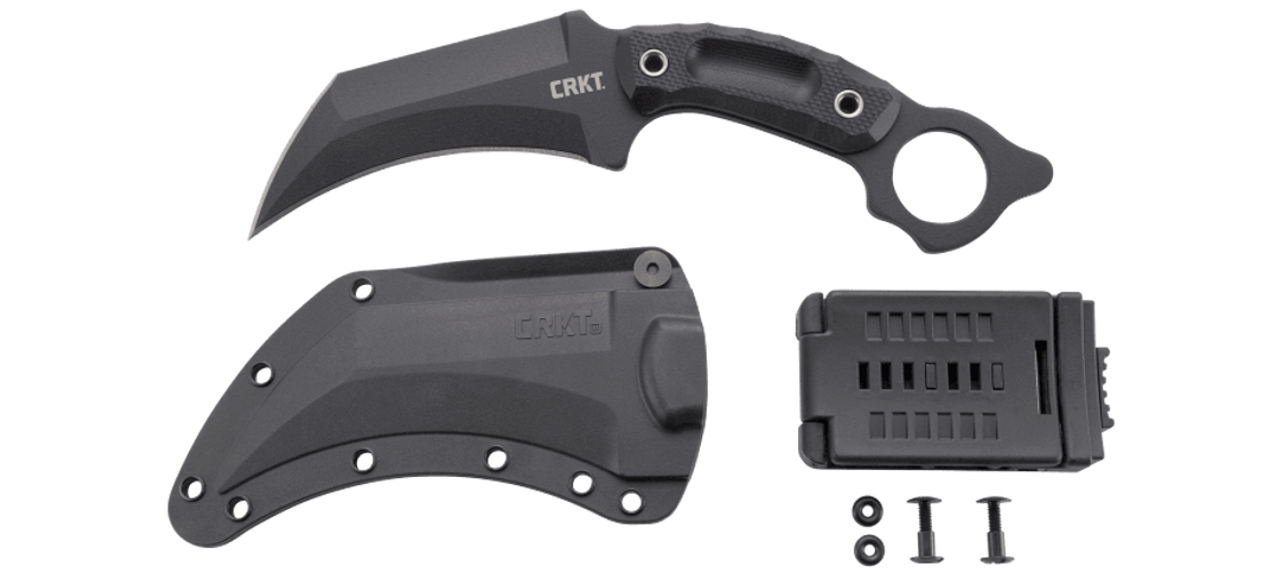 CRKT Du Hoc Black Fixed Blade Knife with Sheath