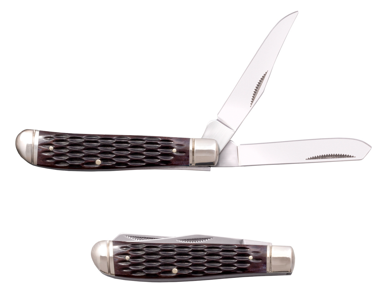 Cold Steel Mini Trapper, 2.5" Closed, 2 Blades (2.6" - 2.7"), 8cr13mov Steel, Jigged Bone