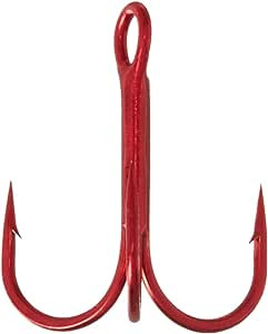 Gamakatsu Treble Hook, Size 2, Red, 8 Pack