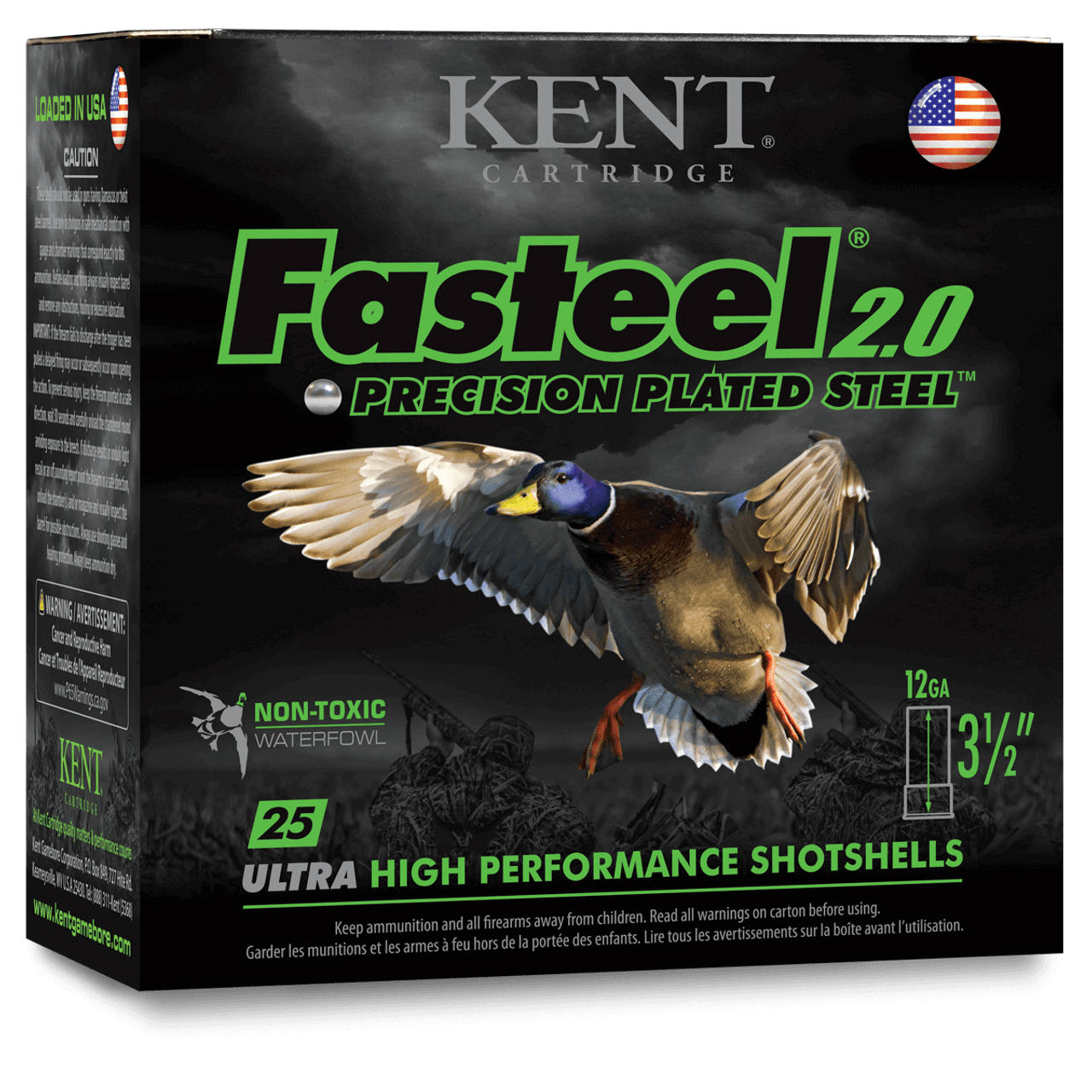 Kent Fasteel 2.0, 12 Ga 3.5", 1 3/8 Oz 1550 FPS, Steel #2, 25 Rounds