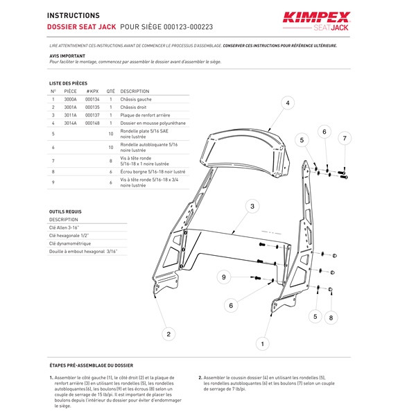 Kimpex SeatJack Passenger Seat - 000123