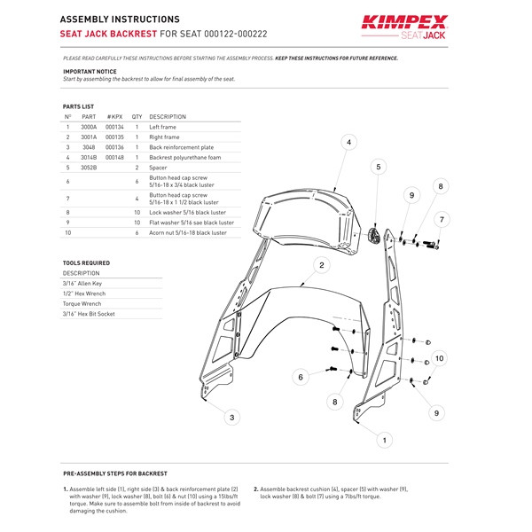 Kimpex SeatJack Passenger Seat - 000222