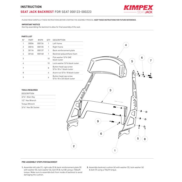 Kimpex SeatJack Passenger Seat - 000223