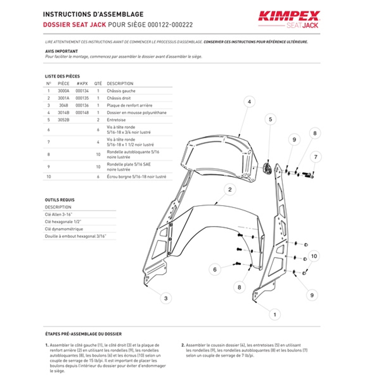 Kimpex SeatJack Passenger Seat - 000122