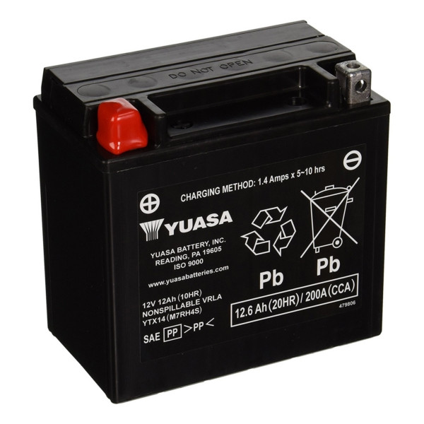 Yuasa Battery Maintenance Free AGM Factory Activated YTX14-F/A - 038169