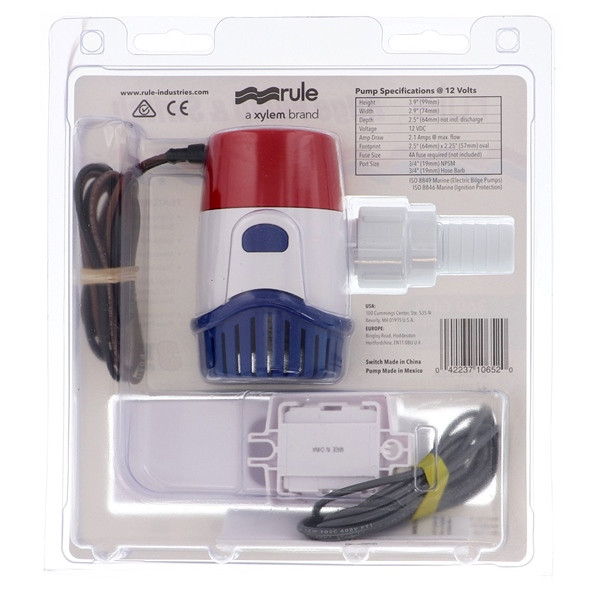 JABSCO RULE 360 GPH Standard Bilge Pump Kit with Float Switch - 761382