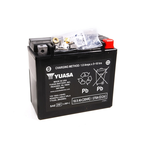 Yuasa Battery Maintenance Free AGM Factory Activated YTX20L-F/A - 010289