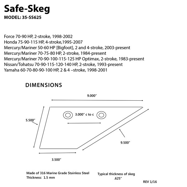 Panther Safe-Skeg Stainless steel - 709555