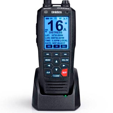 Uniden VHF Radio Floating 2-Way with GPS & DSC Black - 734625
