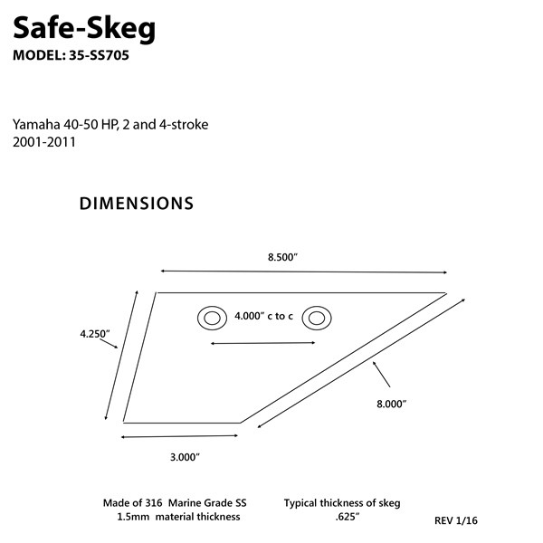 Panther Safe-Skeg Stainless steel - 709571