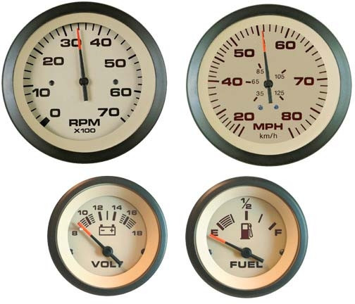 Sierra Teleflex Sahara Series 4 Gauge Set Boat - 65481P - 706766