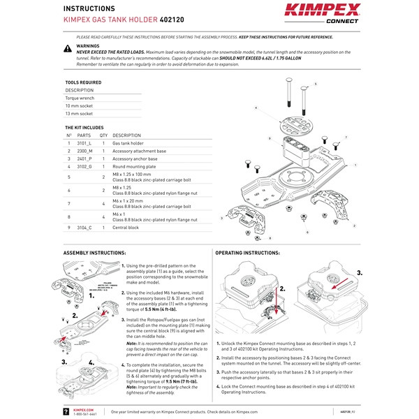 Kimpex Connect gas tank holder - 402120
