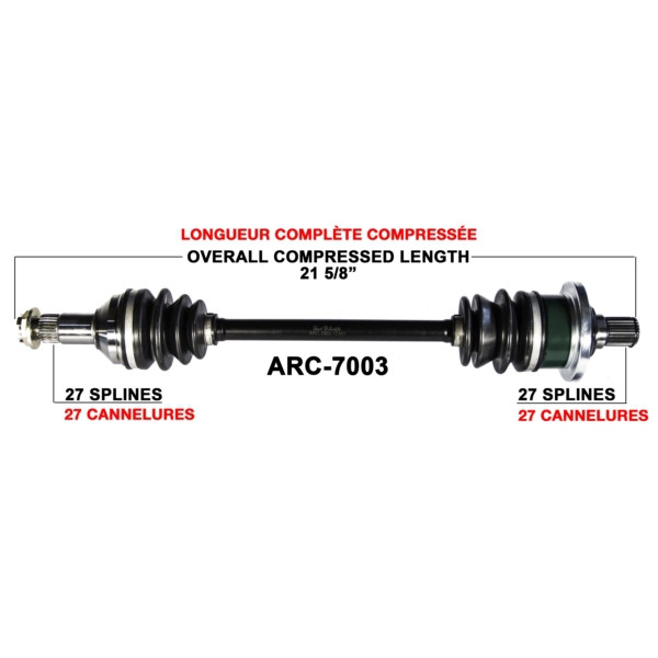TrakMotive Complete Axle Fits Arctic cat - 216046