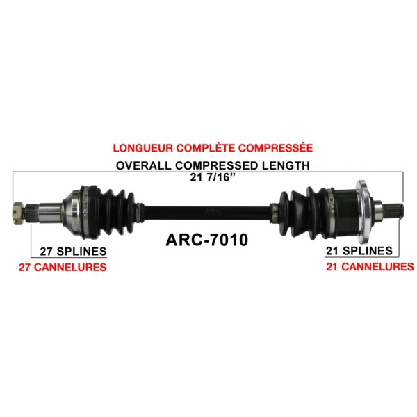 TrakMotive Complete Axle Fits Arctic cat - 216054
