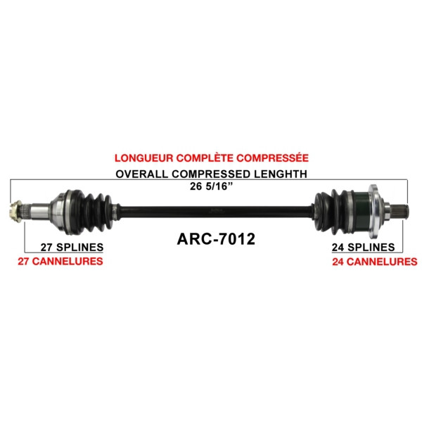 TrakMotive Complete Axle Fits Arctic cat - 216055