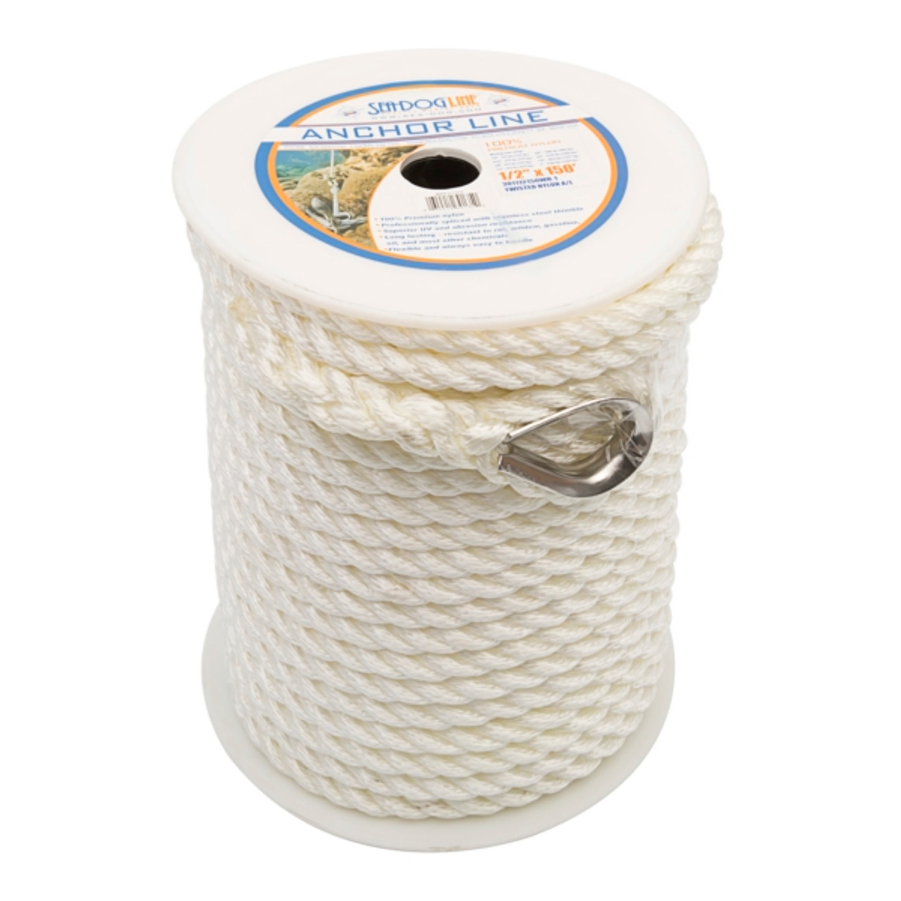 Sea Dog Double Braided Nylon Anchor Line 150' - 3/8" - Nylon - Double - 729401 Sea Dog Double Braided Nylon Anchor Line 150' - 3/8" - Nylon - Double - 729401