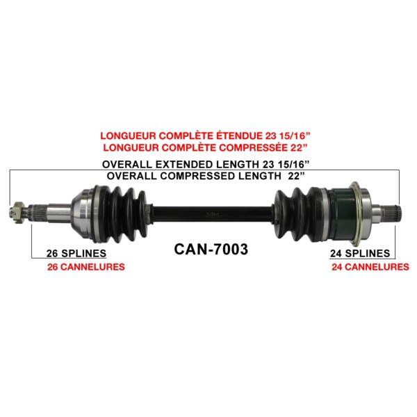 TrakMotive Complete Axle Fits Can-am - 216063