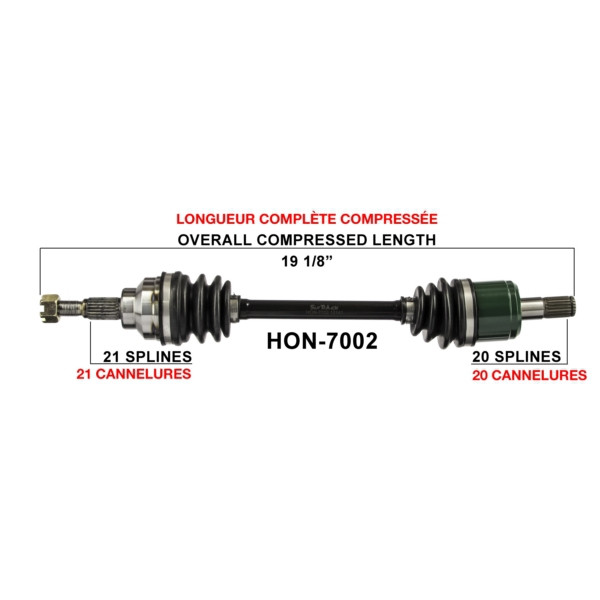 TrakMotive Complete Axle Fits Honda - 216070