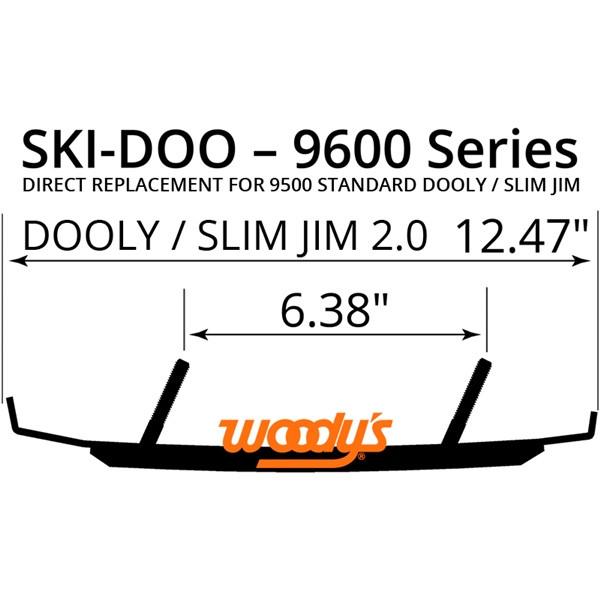 WOODYS Slim Jim 2.0 Carbide Runner Pilot X, Pilot 6.9, Pilot 5.7 SL, Pilot 5.7 SLT, Pilot 5.7, Pilot X 5.7 R, Pilot 7.4, Pilot DS, Pilot DS-2, Pilot DS-3, Pilot DS-4, Pilot RX, Blade XC, Blade DS - Fits Ski-doo - 463004