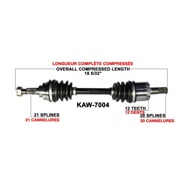 TrakMotive Complete Axle Fits Kawasaki - 216082