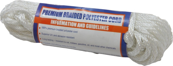 Sea Dog Solid Braided Polyester Cord 50' - 1/8" - Polyester - Braided - 729493