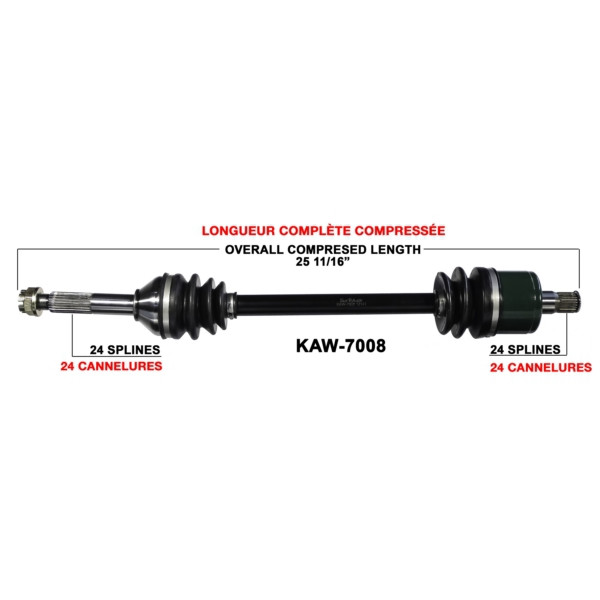 TrakMotive Complete Axle Fits Kawasaki - 216086
