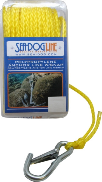 Sea Dog Anchor Line with Snap Poly-Pro 100' - 1/4" - Polypropylene - Braided - 729495