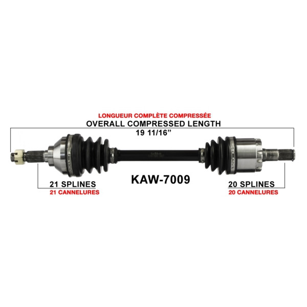 TrakMotive Complete Axle Fits Kawasaki - 216087