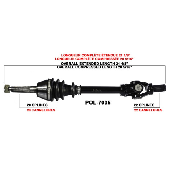 TrakMotive Complete Axle Fits Polaris - 216096