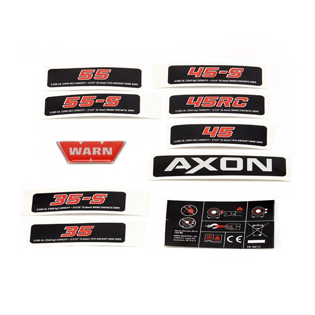 Warn Axon Winch Label - 386626