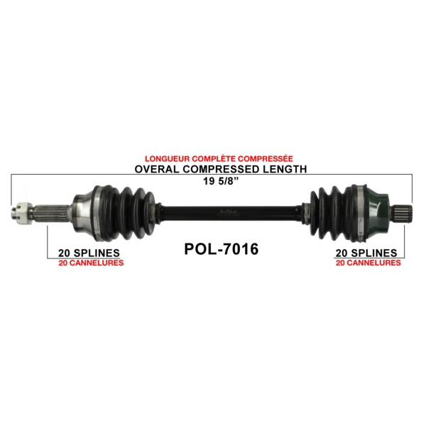 TrakMotive Complete Axle Fits Polaris - 216122