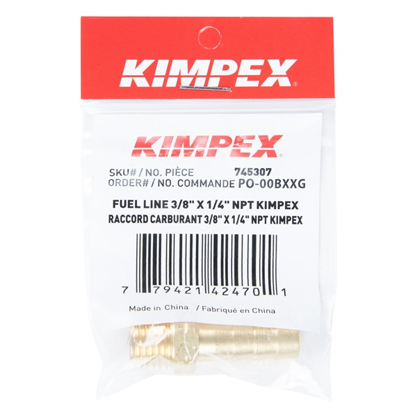 Kimpex Brass Fuel Line Hose Barb - 745307