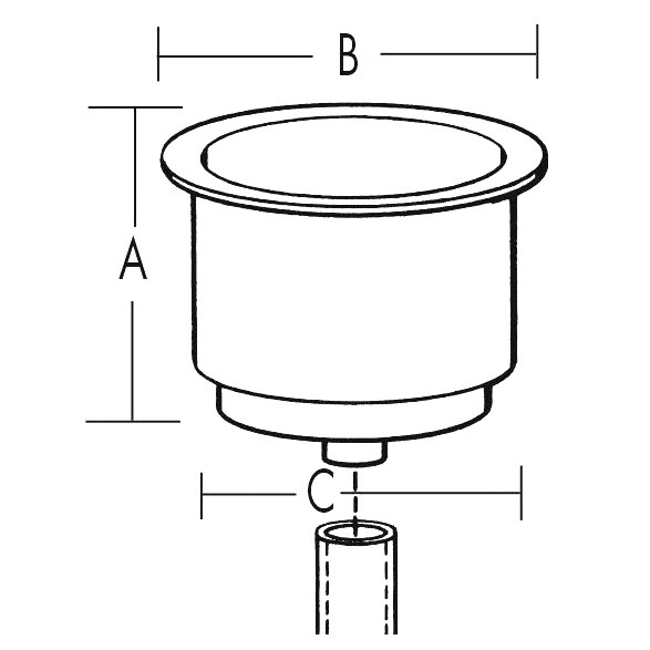 T-H Marine Cup Holder, Stainless steel - 736002
