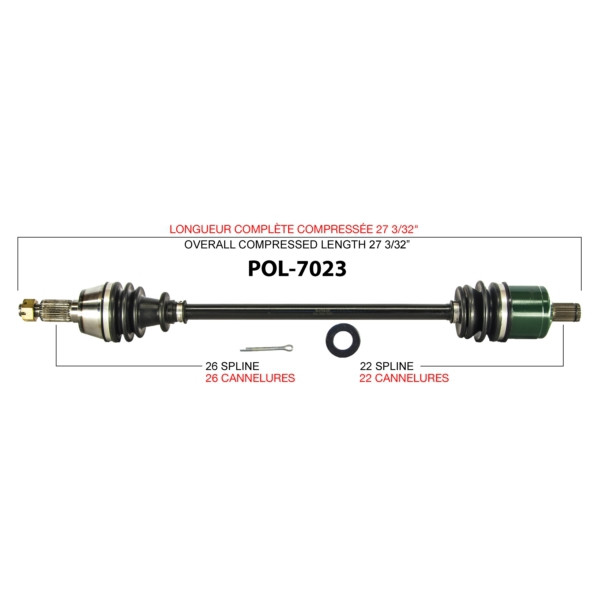 TrakMotive Complete Axle Fits Polaris - 216129