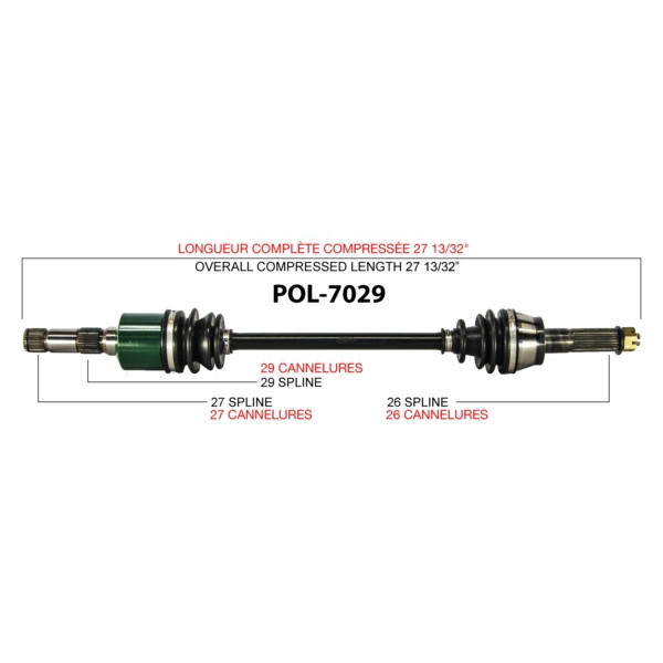 TrakMotive Complete Axle Fits Polaris - 216134