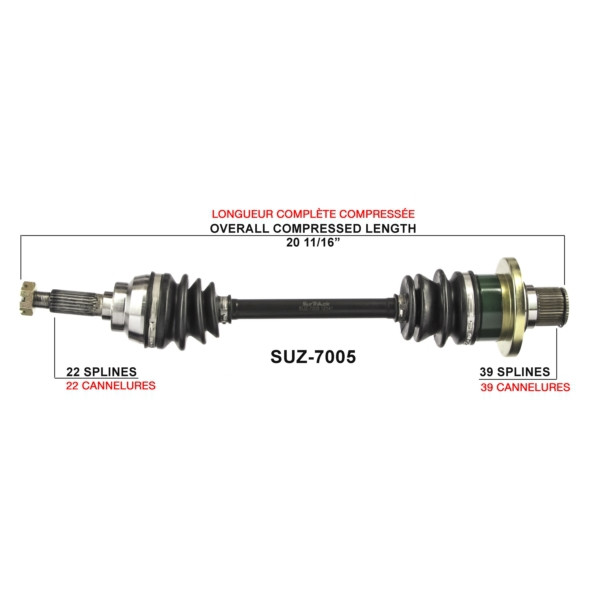 TrakMotive Complete Axle Fits Suzuki - 216145