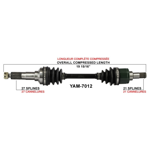 TrakMotive Complete Axle YAMAHA - 216157