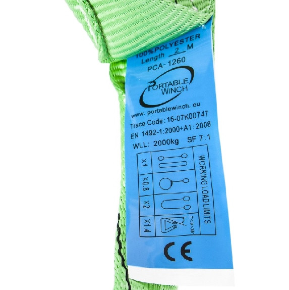 Portable Winch Polyester Slings 2900 kg (basket style), 2180 kg (chocker style) - 078011