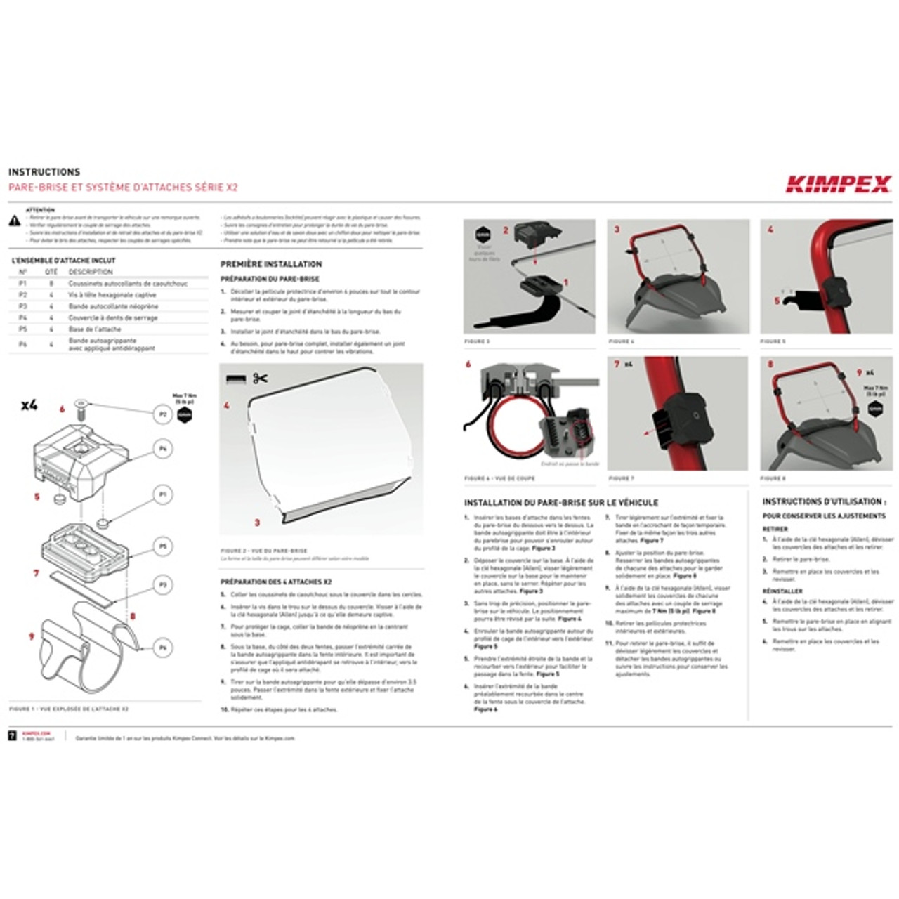 Kimpex X2 Series full winsdhield and clamp system - GP Fits Polaris - 274083