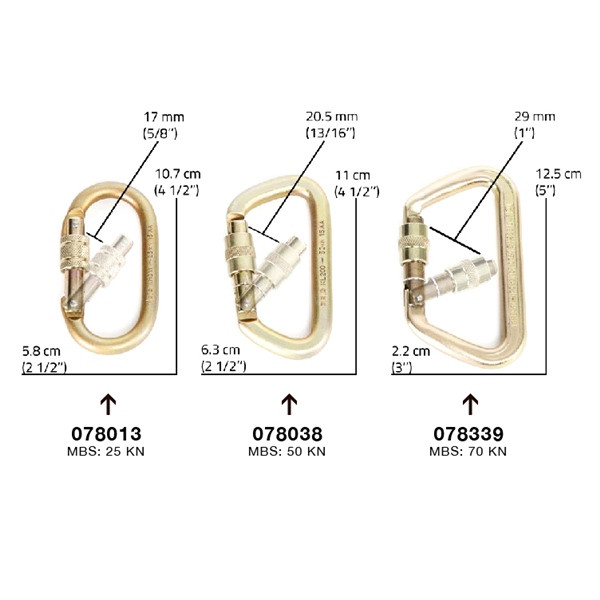 Portable Winch Steel Locking Carabiner - 078038