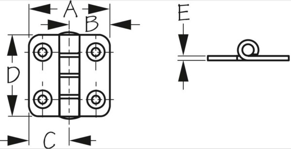 Sea Dog Heavy Duty Butt Hinge - 700690