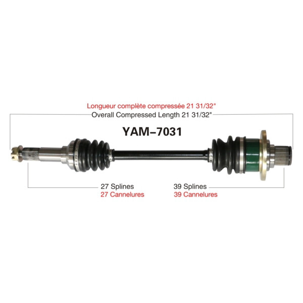 TrakMotive Complete Axle Fits Yamaha - 216257