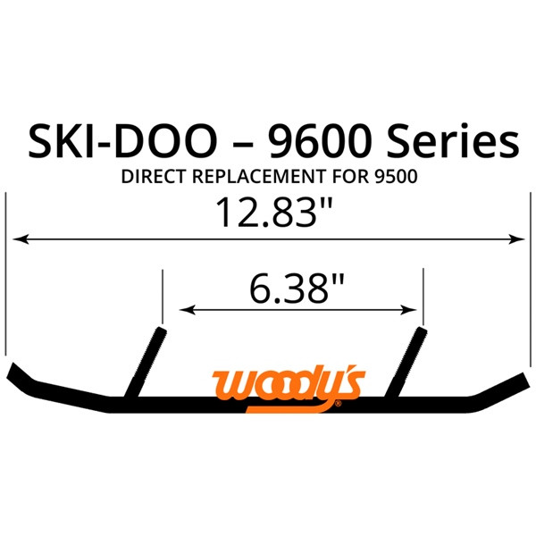 WOODYS Extender Trail III Carbide Runner Pilot X, Pilot 6.9, Pilot 5.7 SL, Pilot 5.7 SLT, Pilot 5.7, Pilot X 5.7 R, Pilot 7.4, Pilot DS, Pilot DS-2, Pilot DS-3, Pilot DS-4, Pilot RX, Blade XC, Blade DS - Fits Ski-doo - 463105