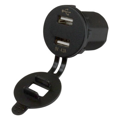 Sea Dog Double USB Socket with Voltmeter - 738177