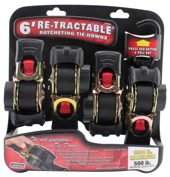 ERICKSON Retractable Tie-Downs 6' - 1500 lbs - 720338