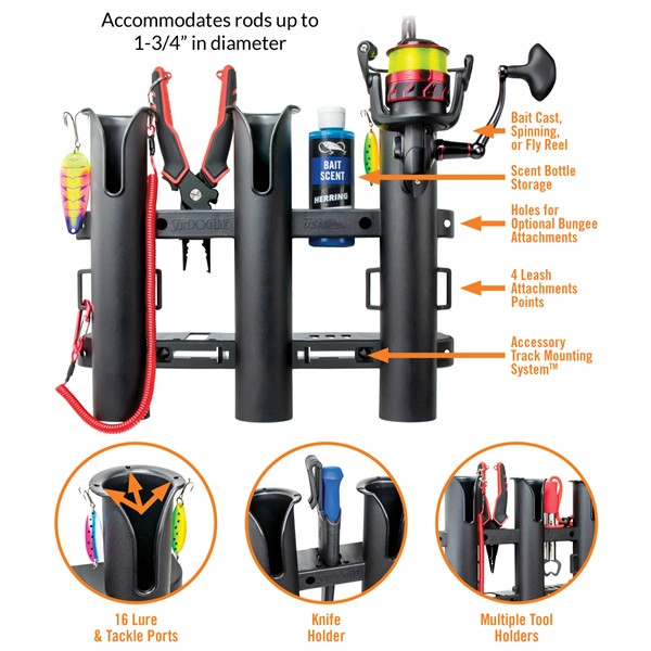 Sea Dog Three Pole Rod Holder - 738293