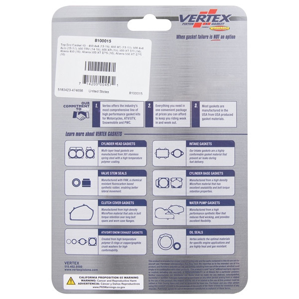 VertexWinderosa Top End Gasket Fits Arctic cat - 347182 - 347182